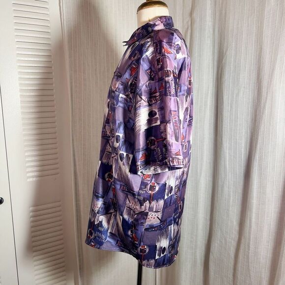 T. Corner | Men’s | Polo Shirt | M | Vintage Men's Thai Silk button Down Casual - Picture 3 of 5